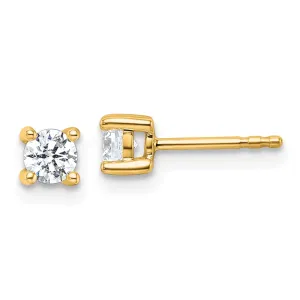 14k Yellow Gold 1/2 ct Round Lab Grown Diamond Stud Earrings VS Clarity, D-E Color