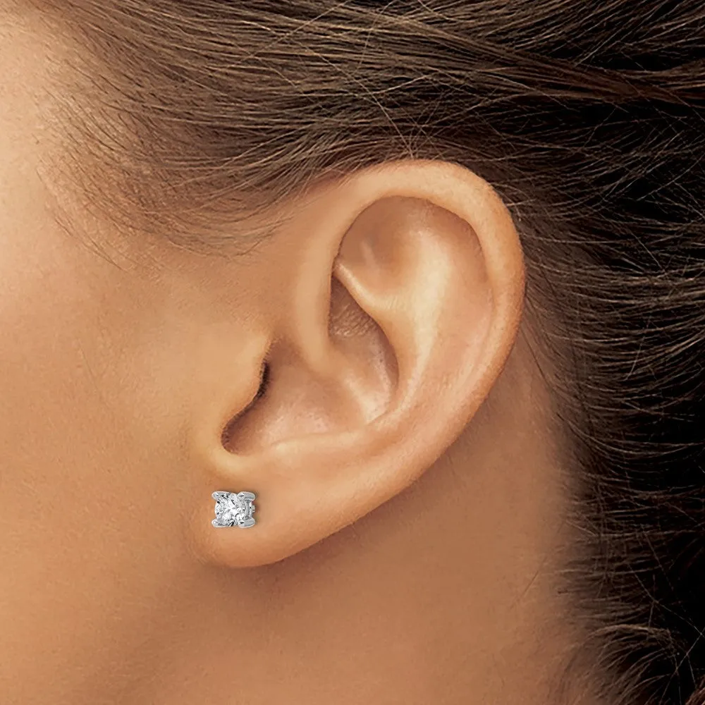 14k Yellow Gold 2/3 ct Round Lab Grown Diamond Stud Earrings VS Clarity, D-E Color