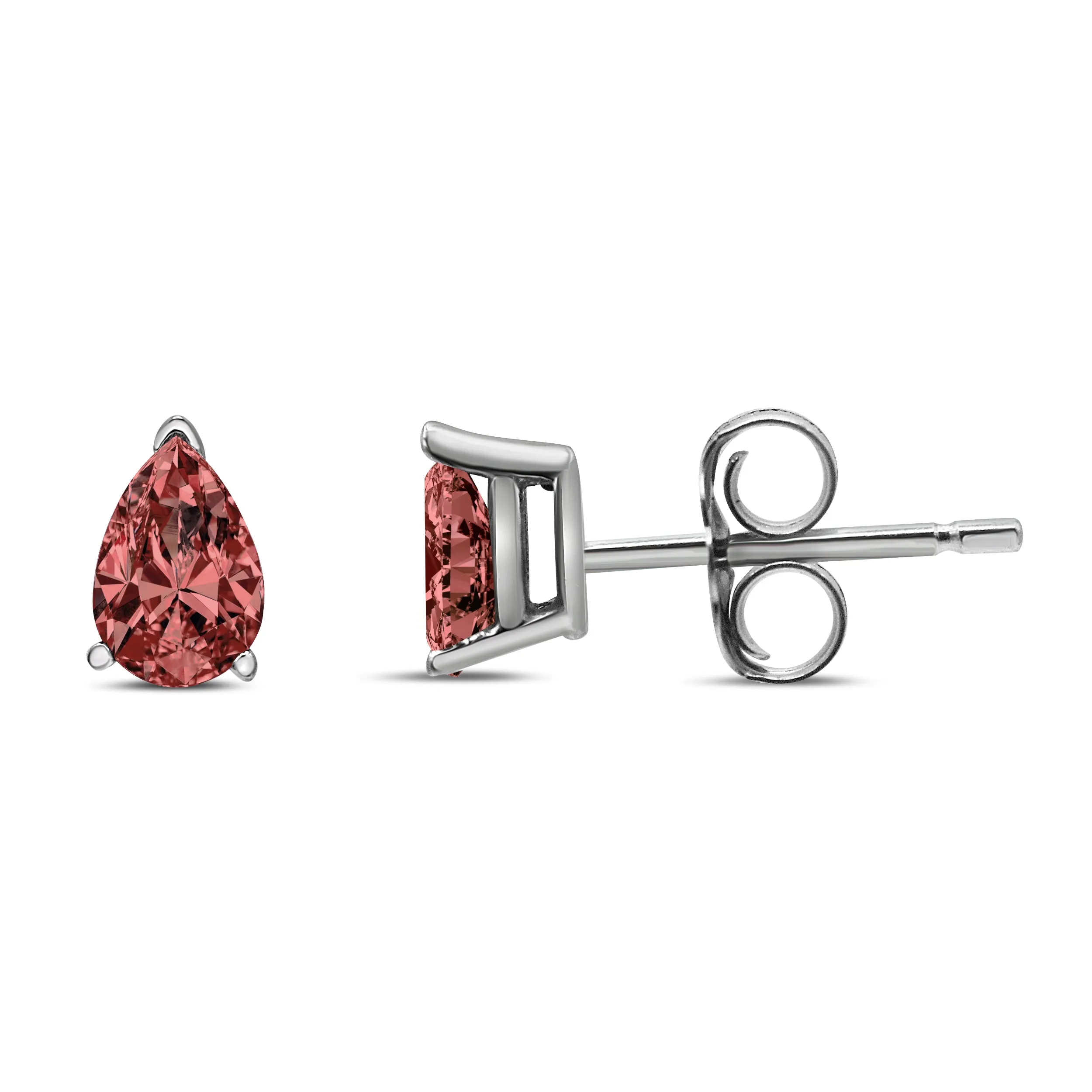 .925 Sterling Silver 2.00 Cttw Princess-Cut Square Black Diamond Classic 4-Prong Stud Earrings with Screw Backs