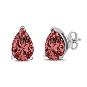 .925 Sterling Silver 2.00 Cttw Princess-Cut Square Black Diamond Classic 4-Prong Stud Earrings with Screw Backs