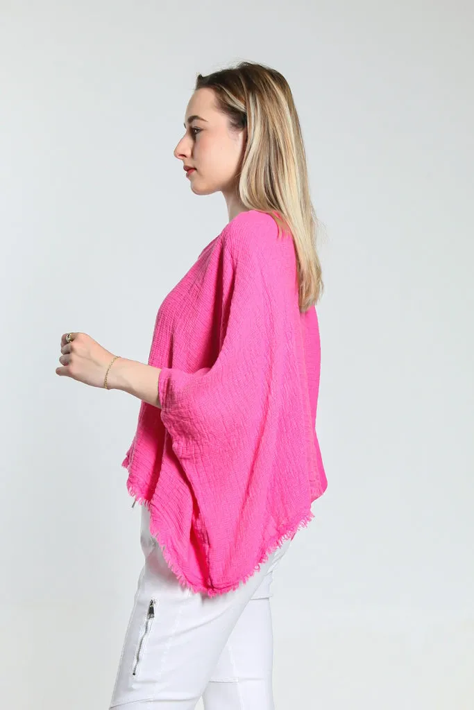 Archer Loose Gauze Raw Edge Top (BQ162)