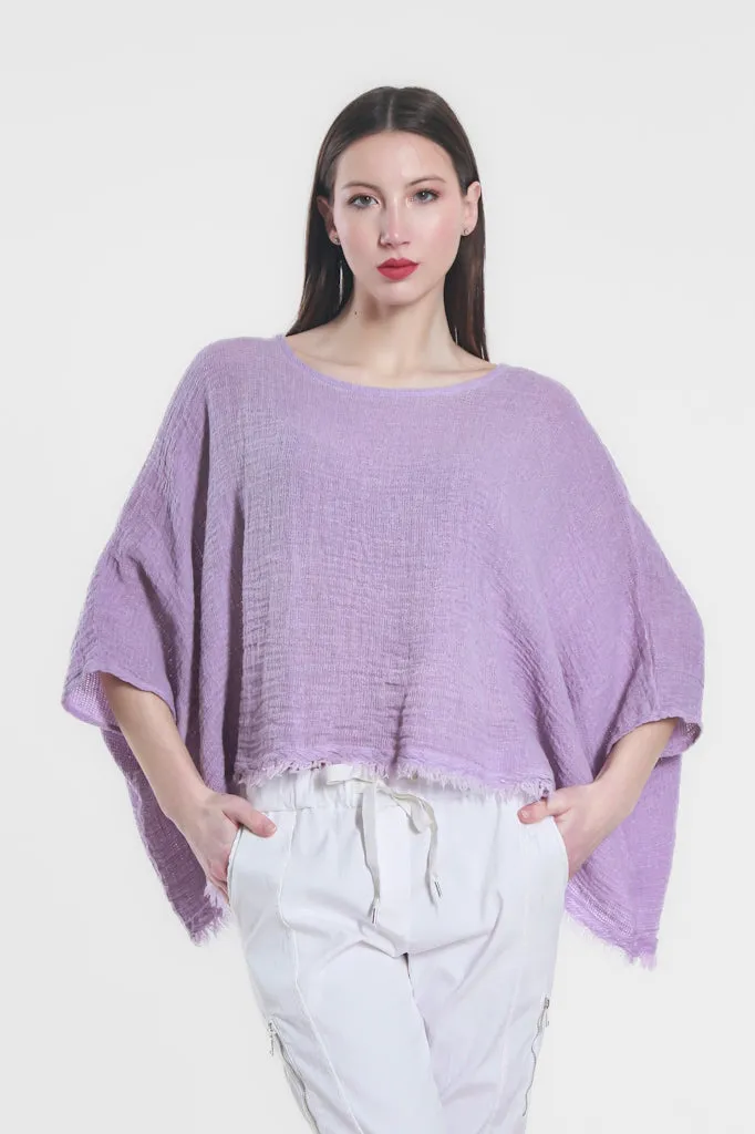 Archer Loose Gauze Raw Edge Top (BQ162)