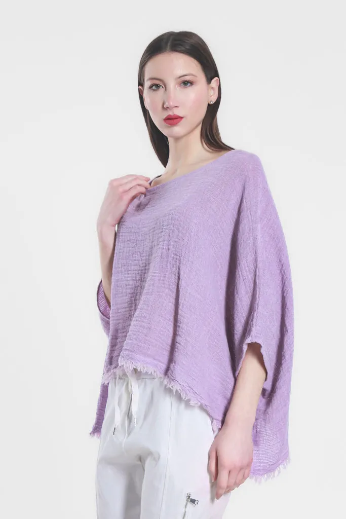 Archer Loose Gauze Raw Edge Top (BQ162)