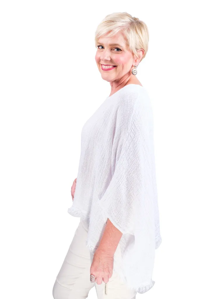 Archer Loose Gauze Raw Edge Top (BQ162)