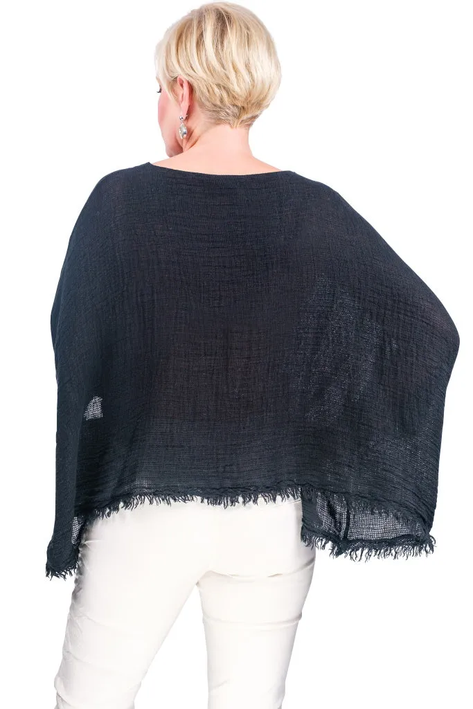 Archer Loose Gauze Raw Edge Top (BQ162)