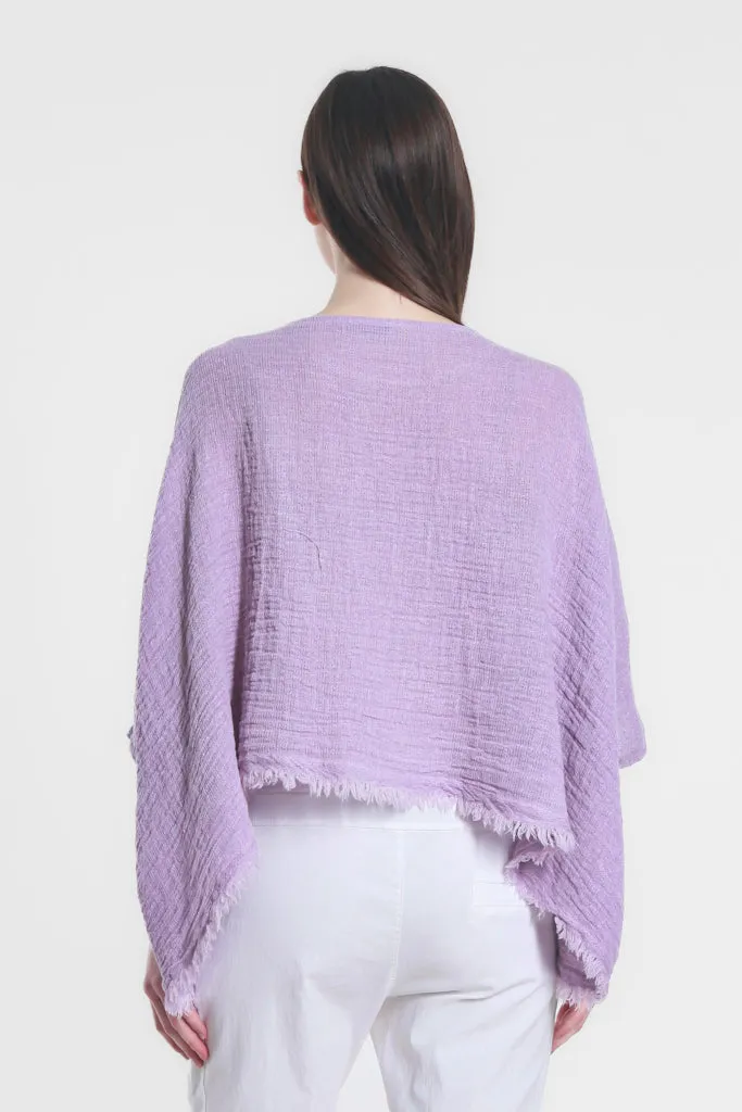 Archer Loose Gauze Raw Edge Top (BQ162)