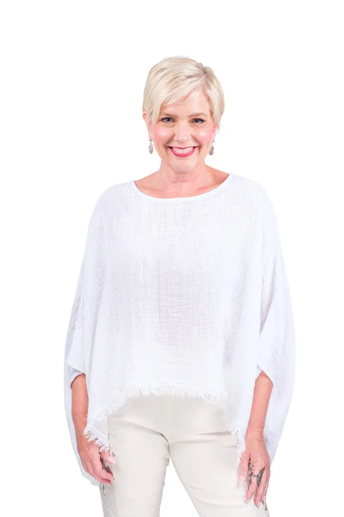 Archer Loose Gauze Raw Edge Top (BQ162)