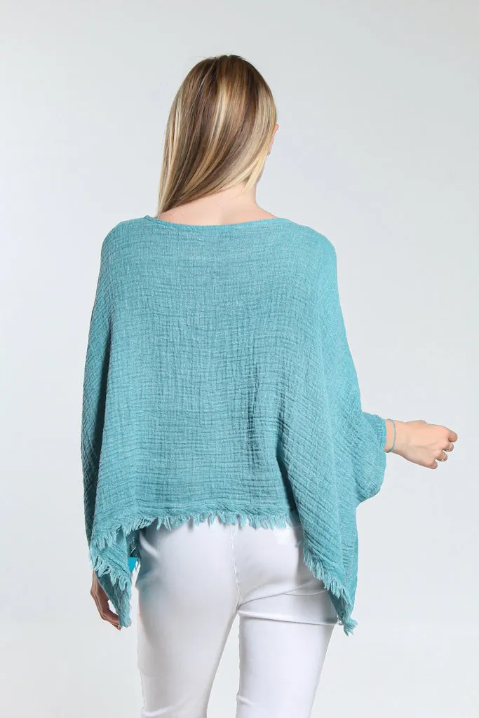 Archer Loose Gauze Raw Edge Top (BQ162)