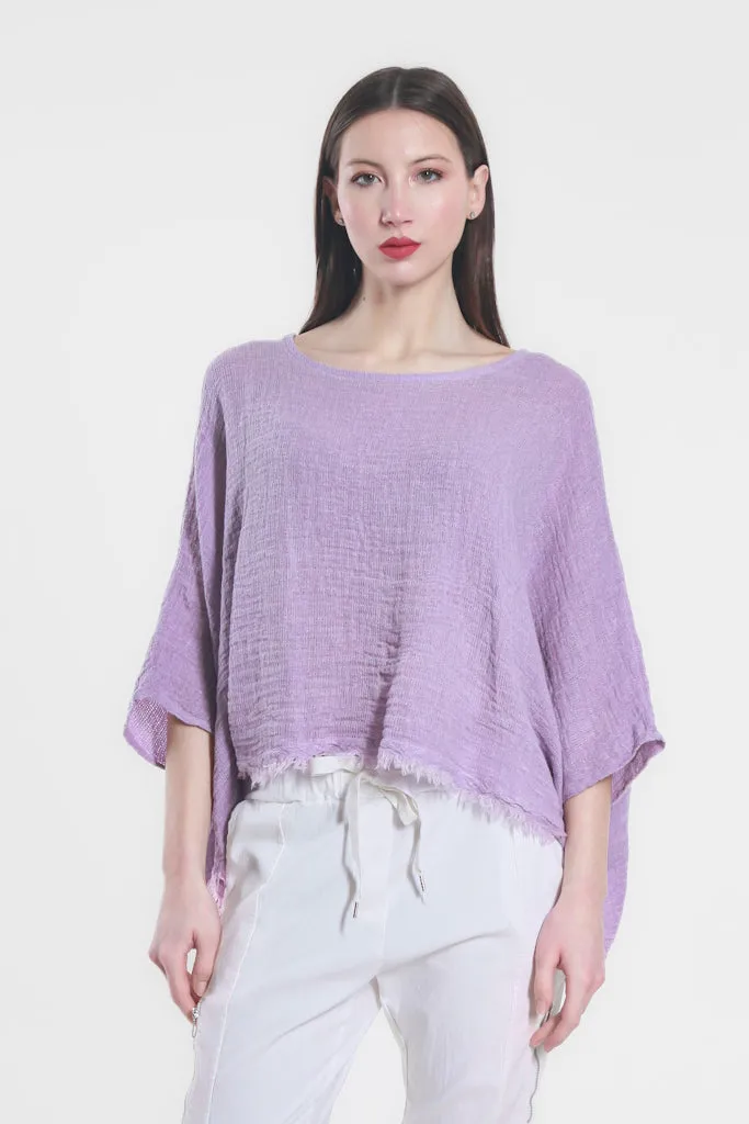 Archer Loose Gauze Raw Edge Top (BQ162)