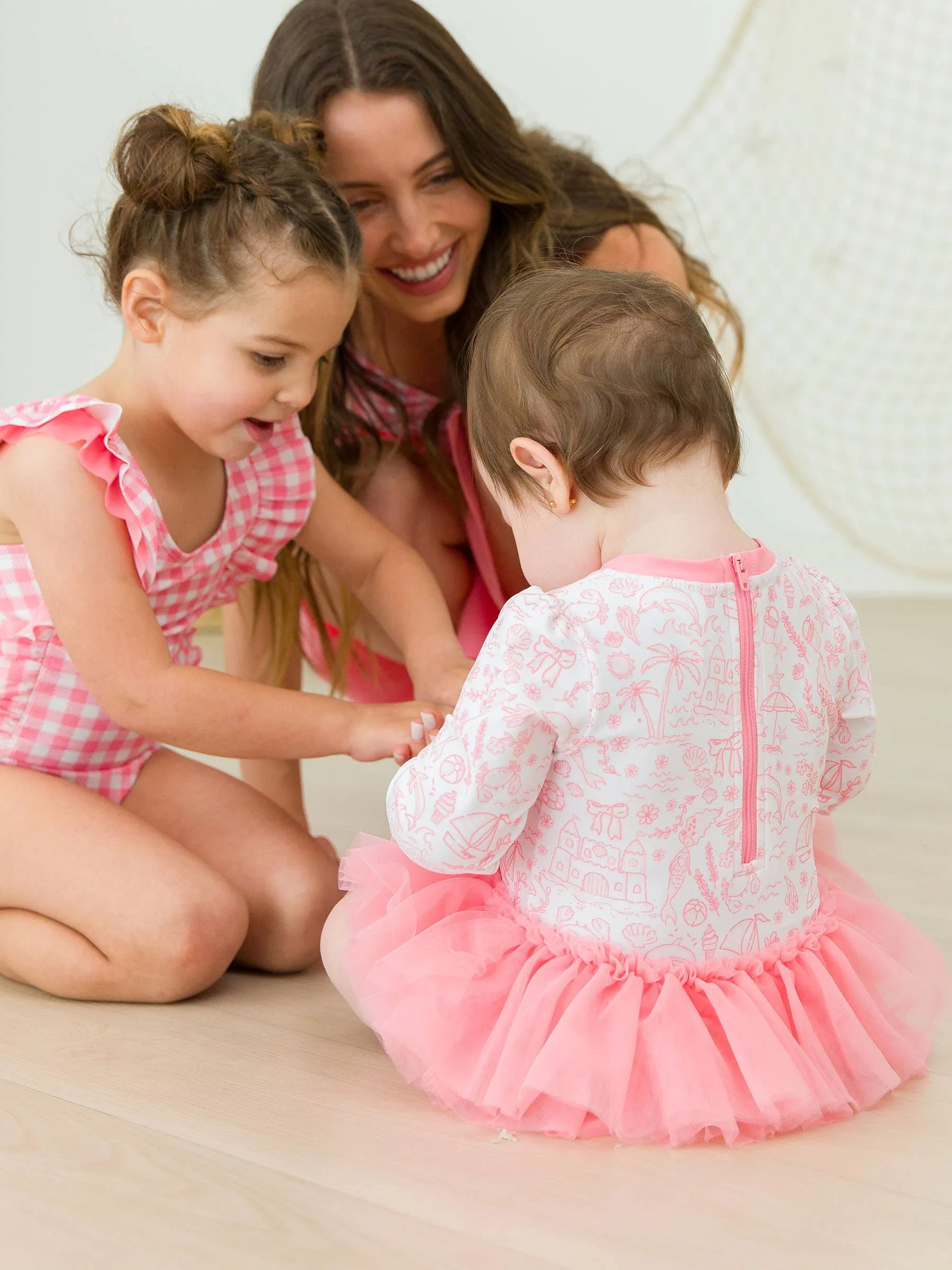 Baby Girls By the Seaside Tulle Skirted One Piece Rash Guard
