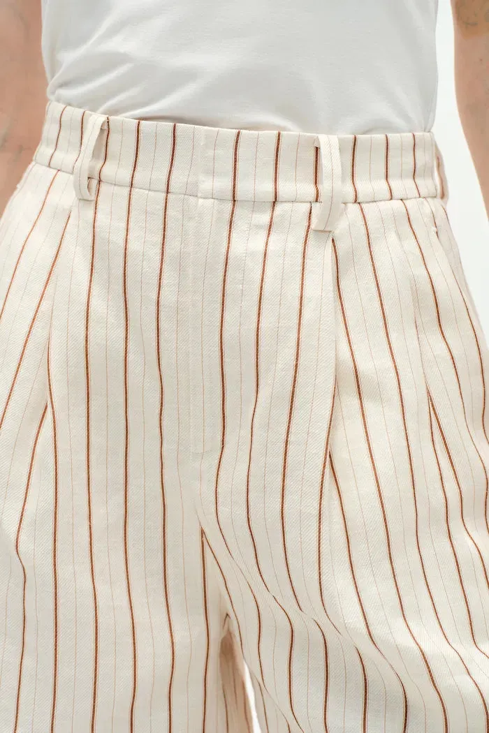 Blakeney Striped Suit Shorts in Linen