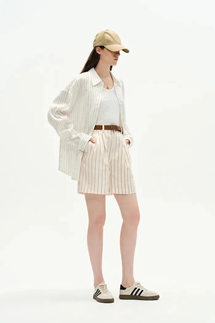 Blakeney Striped Suit Shorts in Linen
