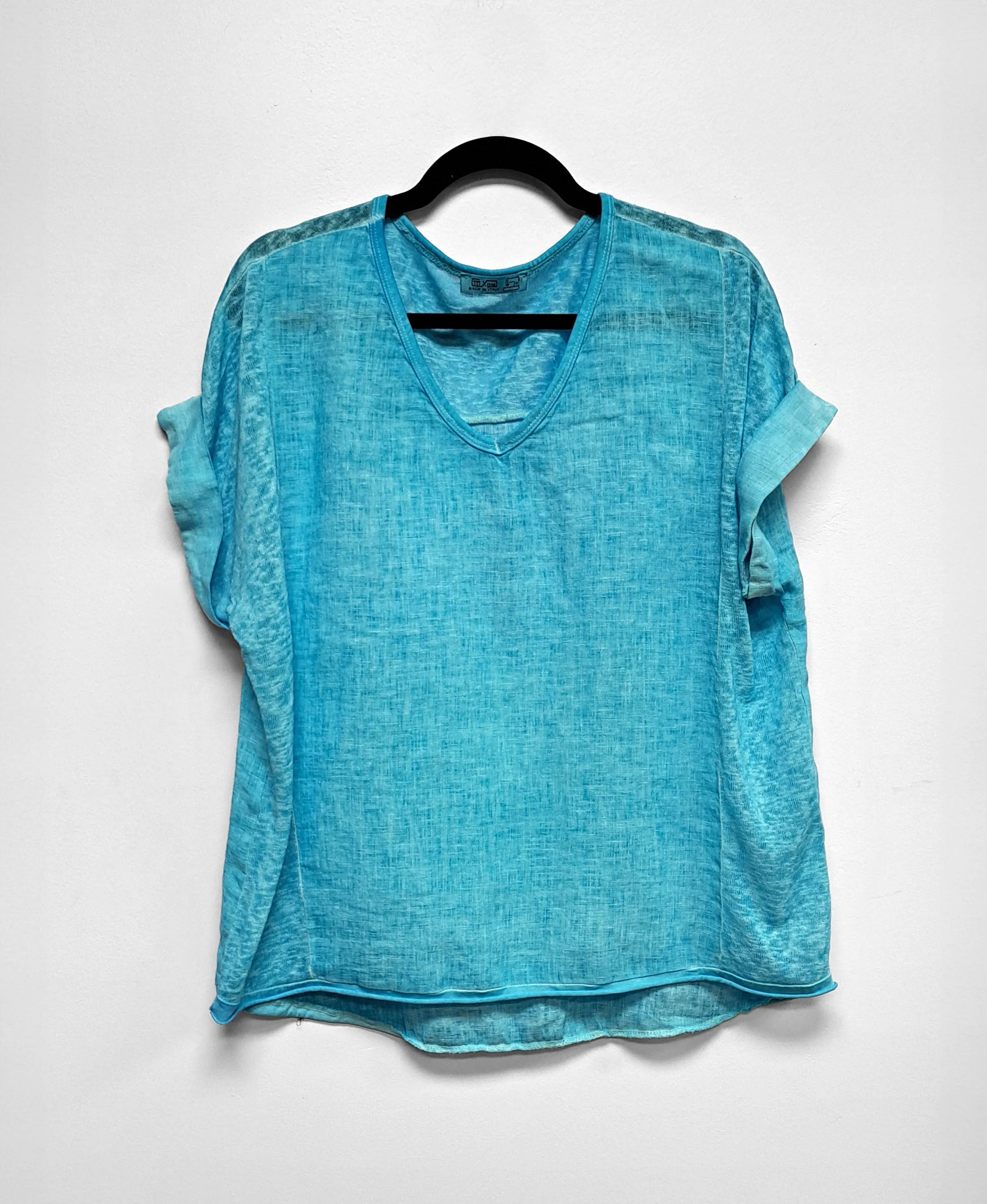 Breezy V-Neck Linen Tee