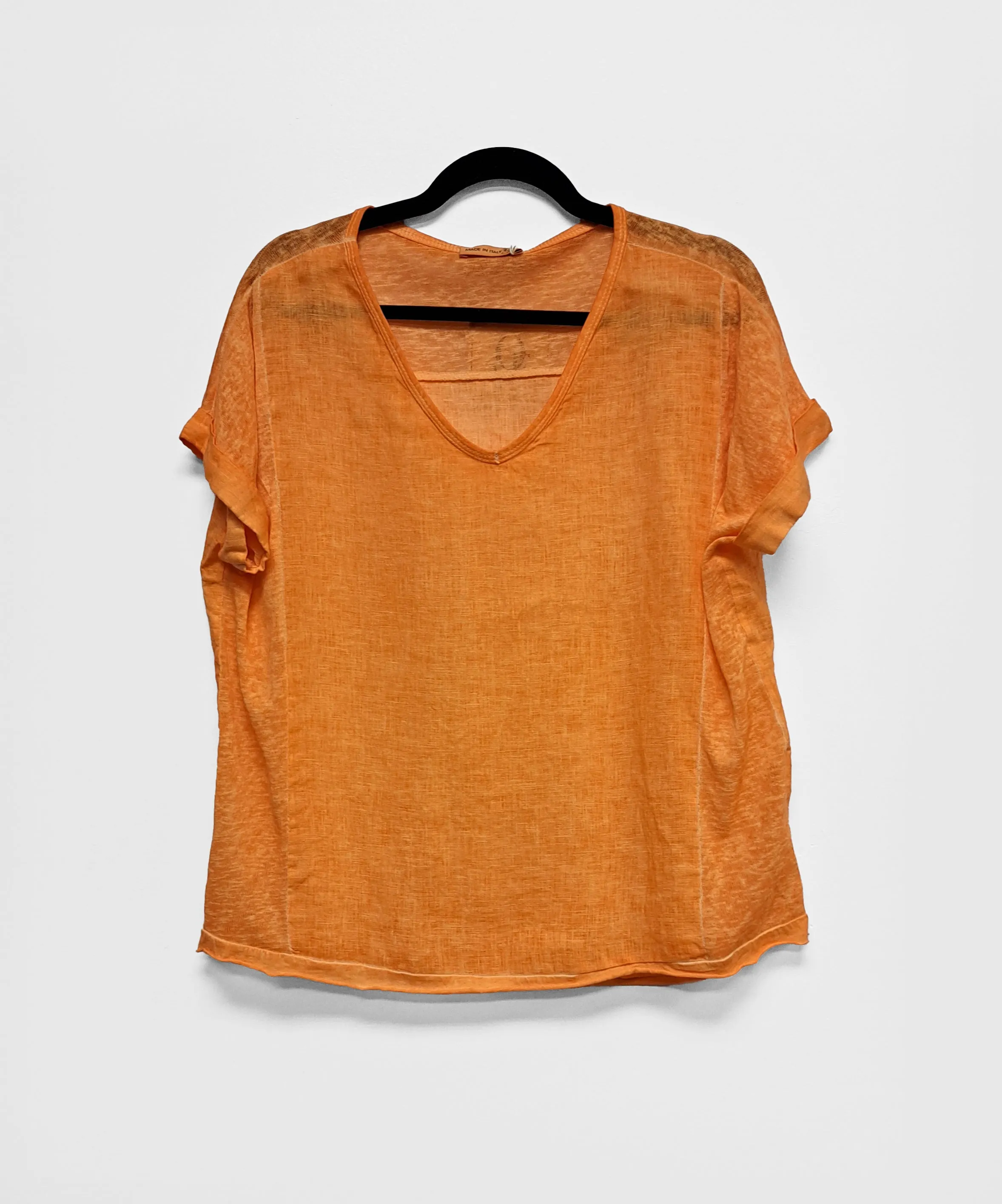 Breezy V-Neck Linen Tee