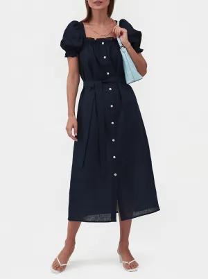 Brigitte Midi Dress - Navy
