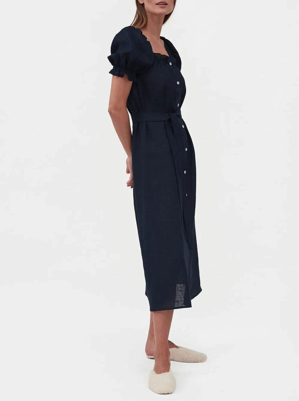 Brigitte Midi Dress - Navy