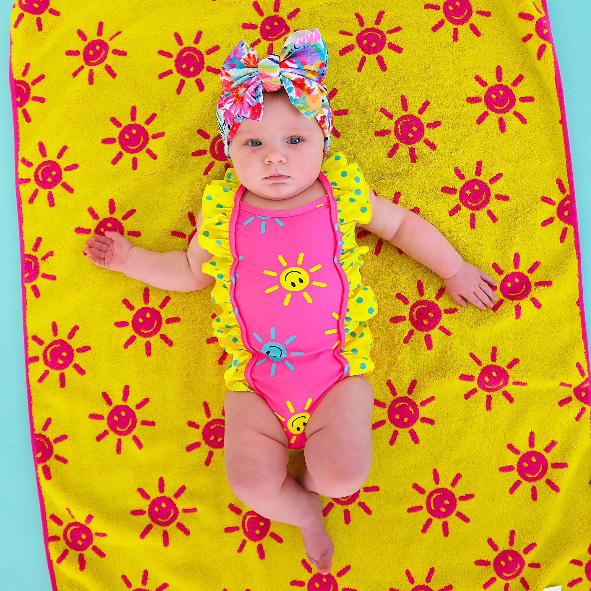 Brittany Smiley Faces BEACH TOWEL