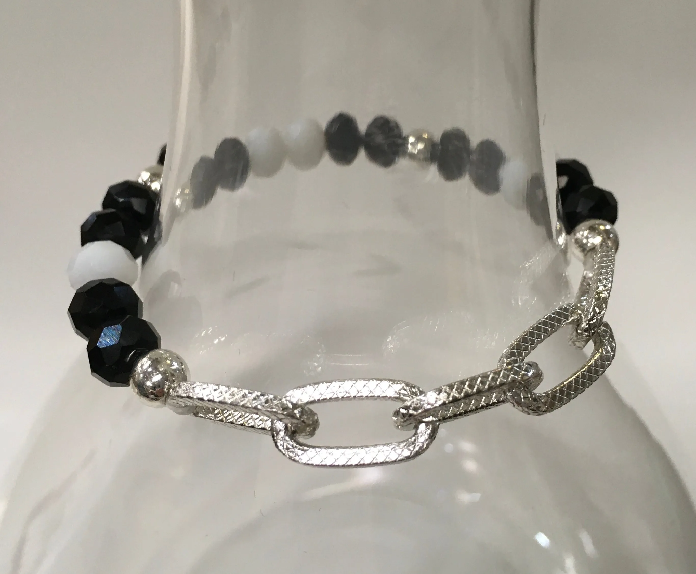 Buffalo Plaid Red Silver Bracelets