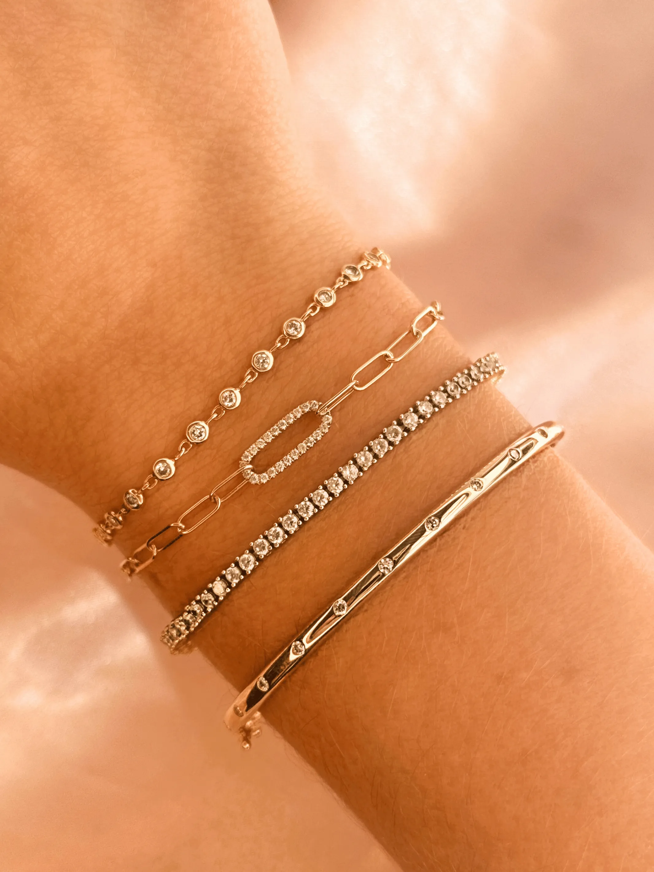 Charlotte Diamond Bangle 14K