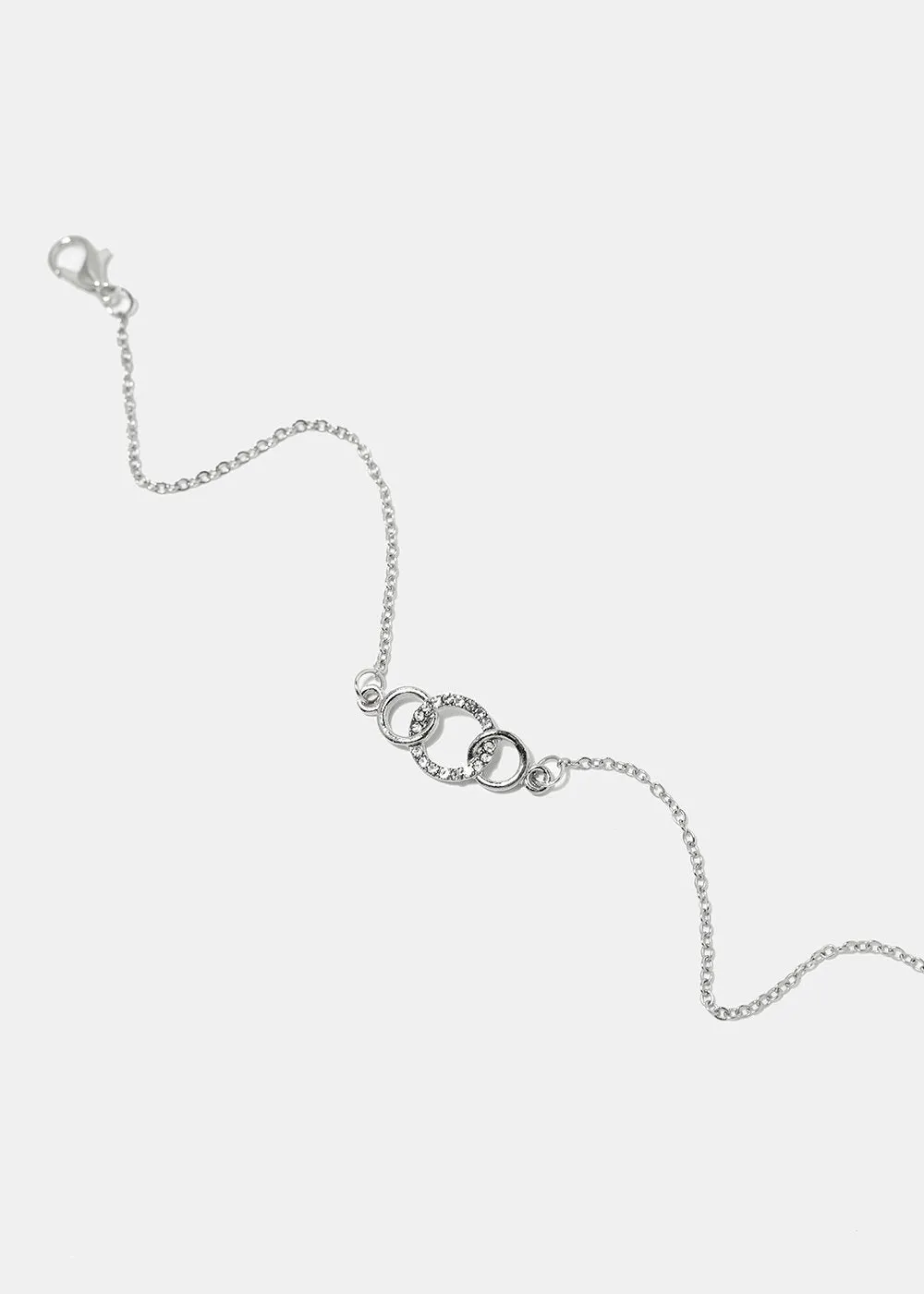 Circle Linked Rhinestone Bracelet