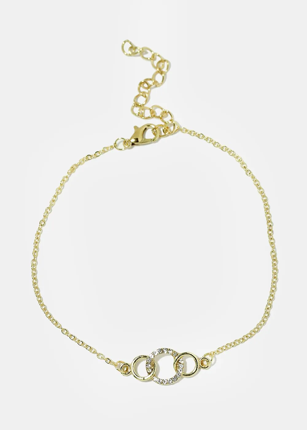 Circle Linked Rhinestone Bracelet
