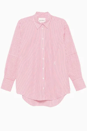Closed Striped Shirt - Hibiscus Red