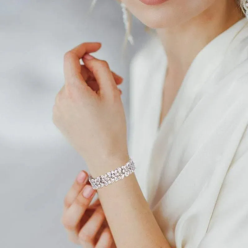 Crystal Wedding Bracelet, Silver 7488