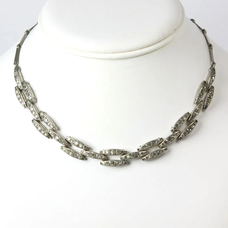 Diamanté Vintage Link Necklace by Schreiber & Hiller