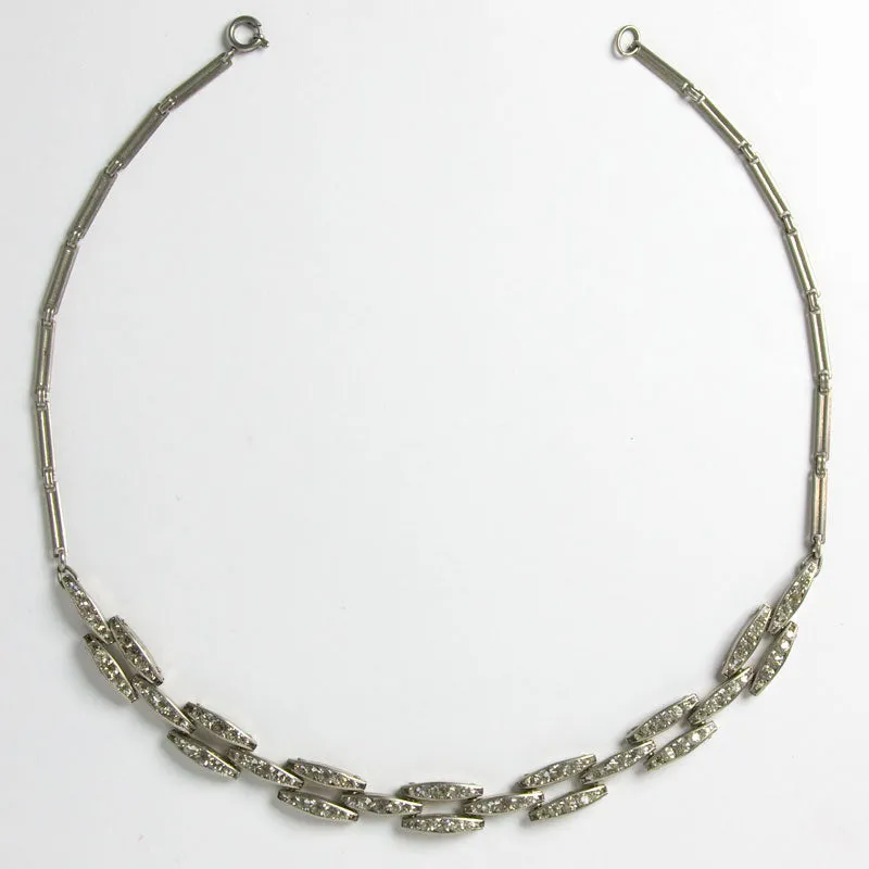 Diamanté Vintage Link Necklace by Schreiber & Hiller