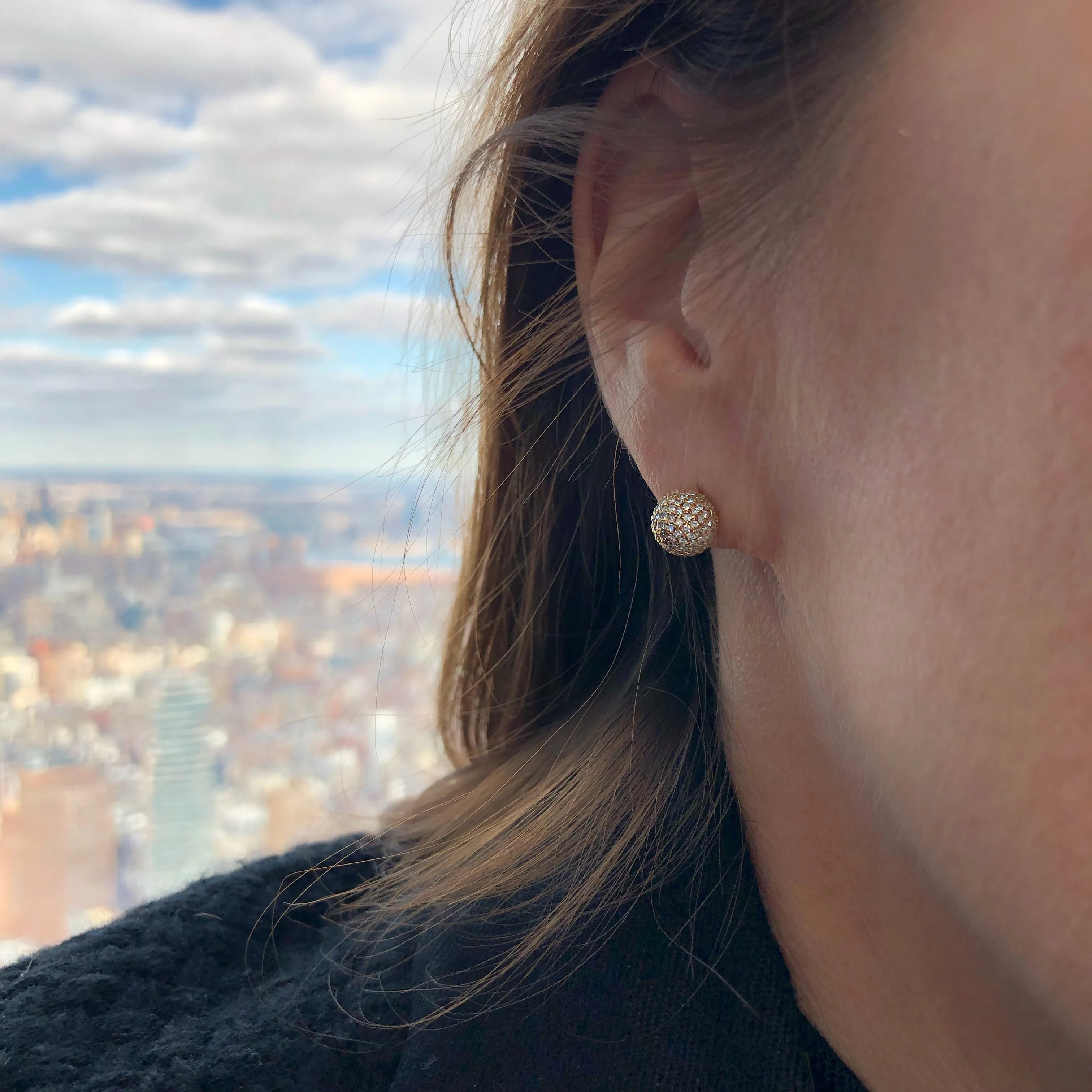 Diamond BonBon Stud Earrings