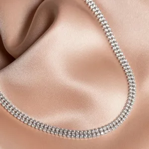 Double Sparkle Line Necklace | Sterling Silver