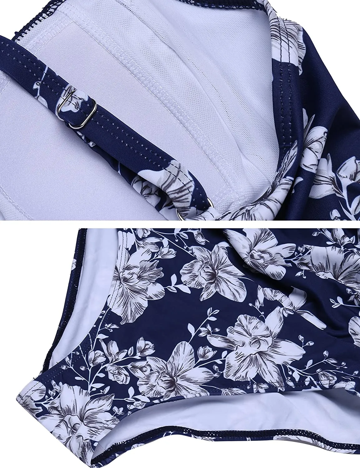 Elegant Port City Flower White Tummy Control One Piece Swimwear