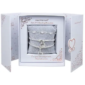 Equilibrium Silver Stacking Bracelet Gift Set - Sparkle