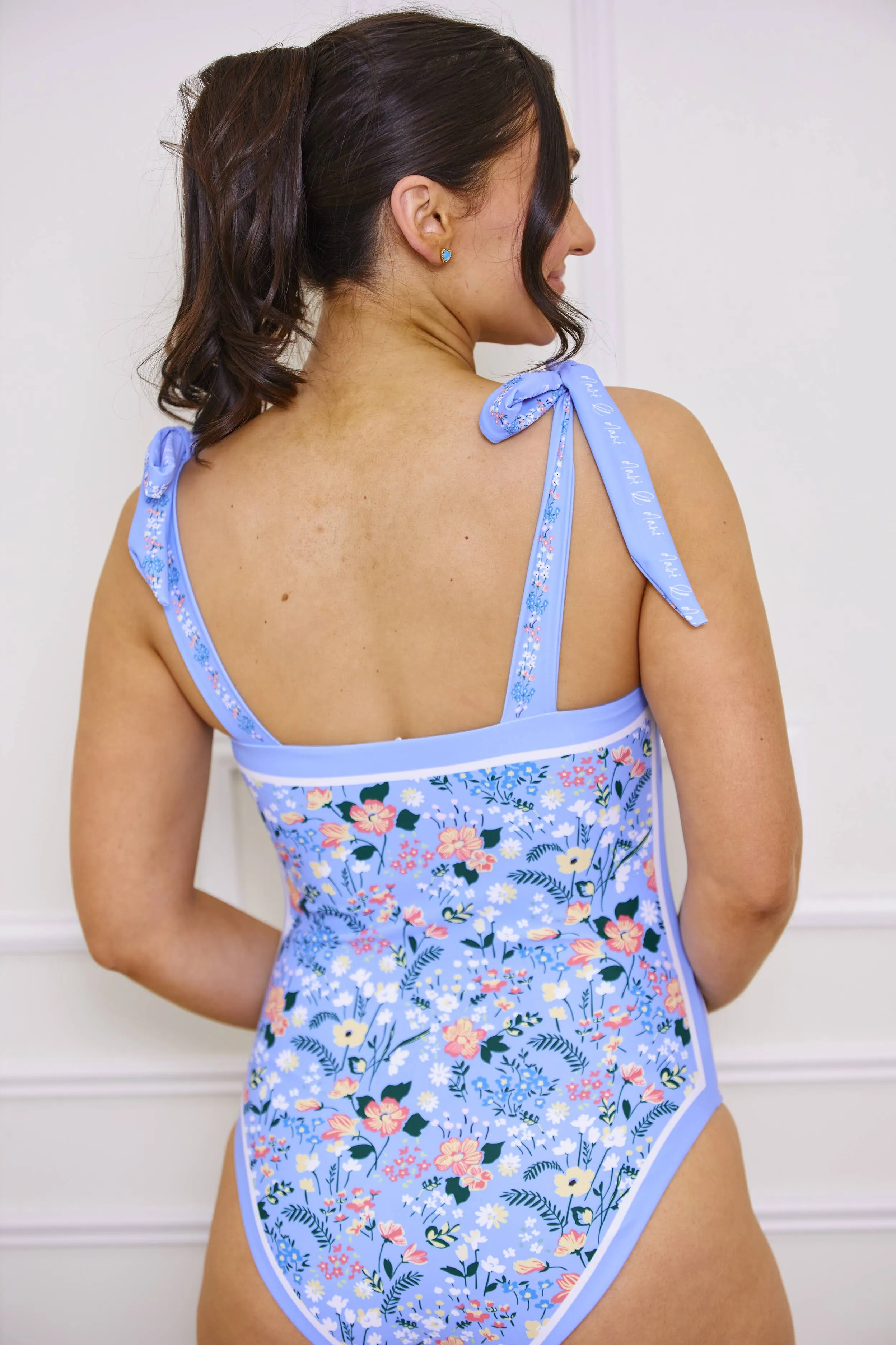 Estelle Floral One Piece Reversible Swimsuit - Blue