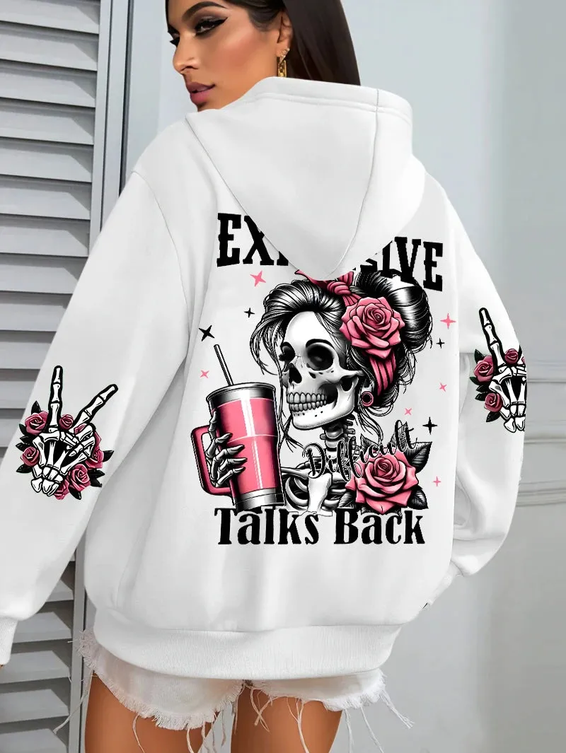 Expensive Talks Back Womens Hoodie