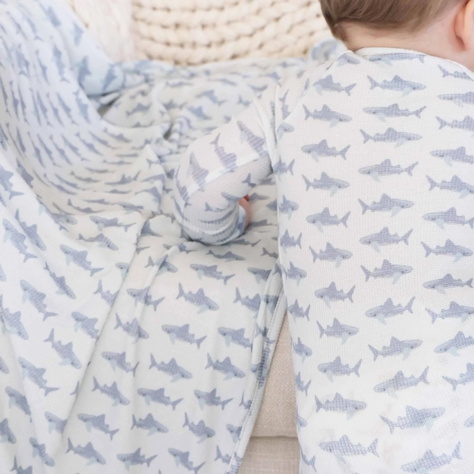 Fins Up Waffle Bamboo Convertible Zip Romper
