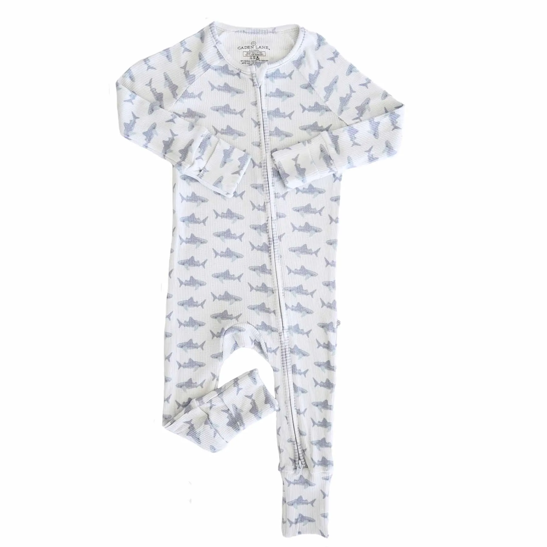 Fins Up Waffle Bamboo Convertible Zip Romper