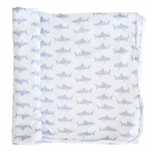 Fins Up Waffle Bamboo Oversized Swaddle Blanket