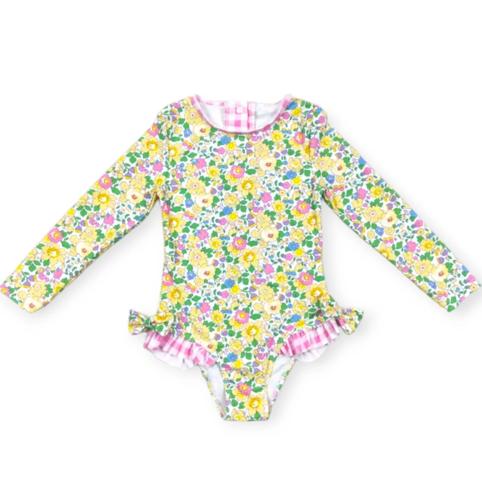 flowers and checkers swimsuit
