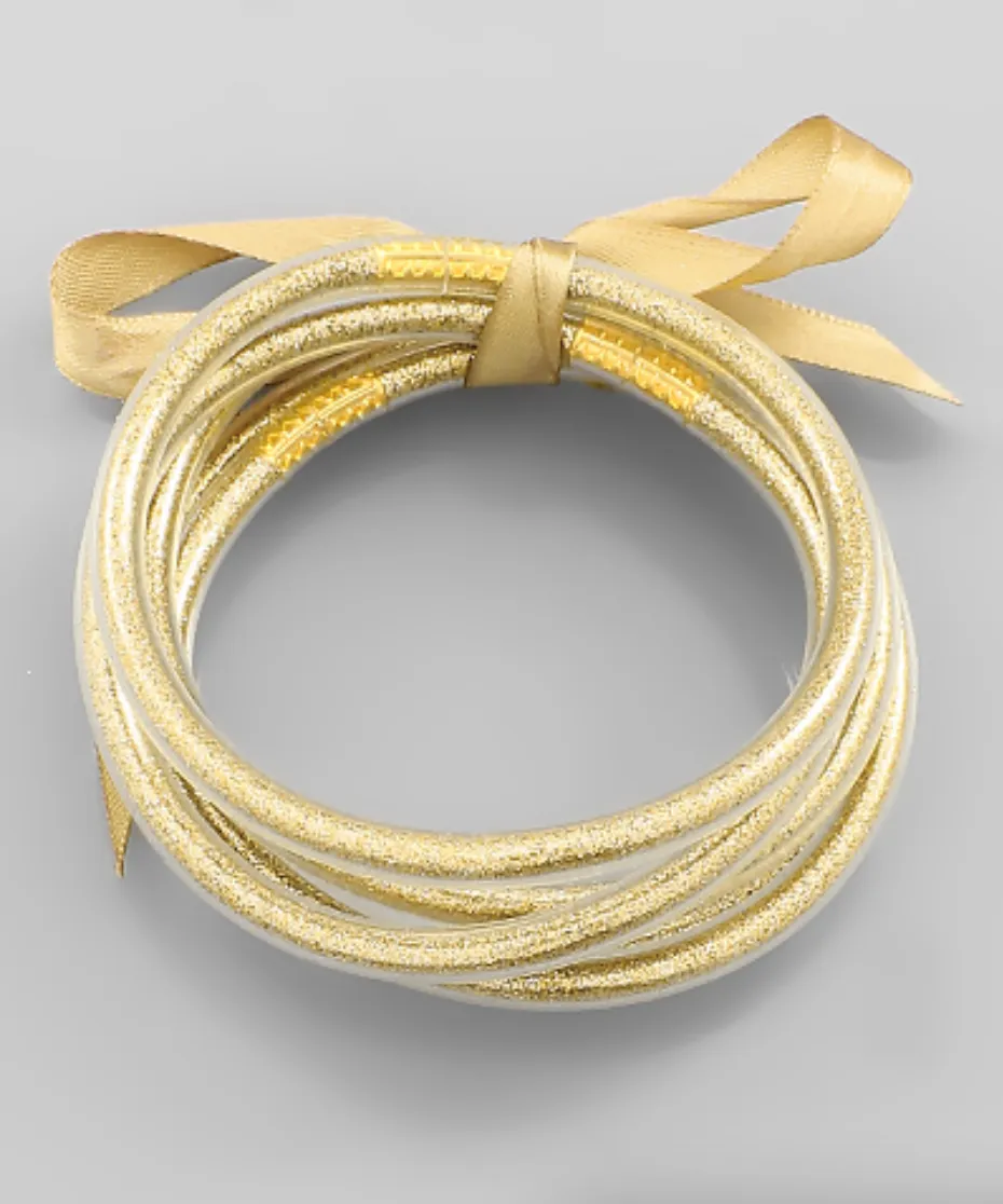 Gold Jelly Sparkle Bangles