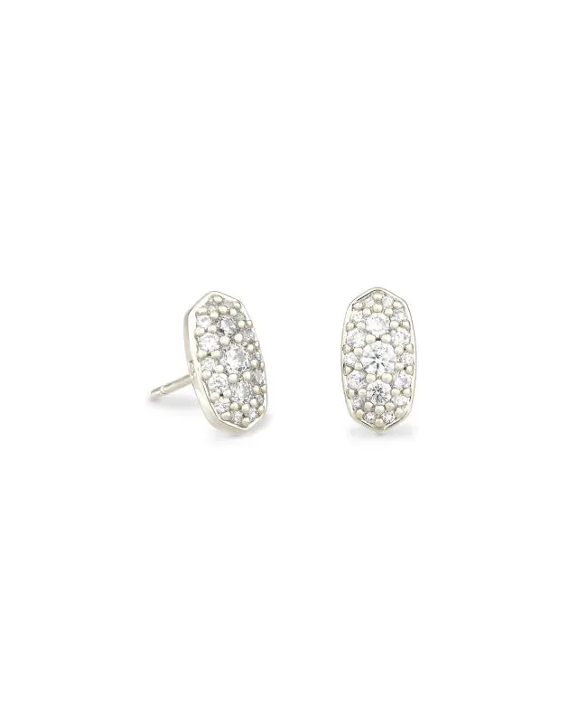 Kendra Scott Grayson Crystal Silver Stud Earrings