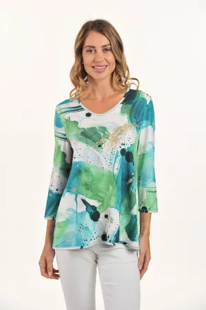 Lemon Grass Reversible V Neck Top