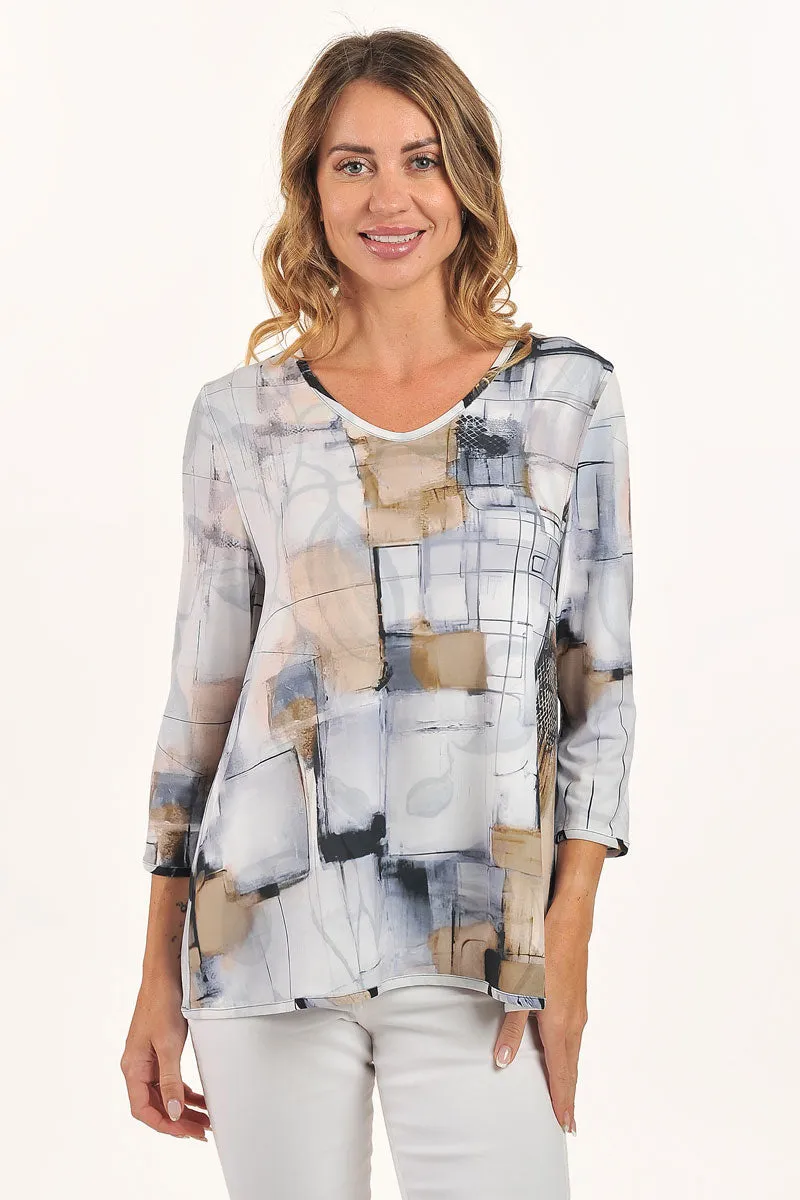 Lemon Grass Reversible V Neck Top