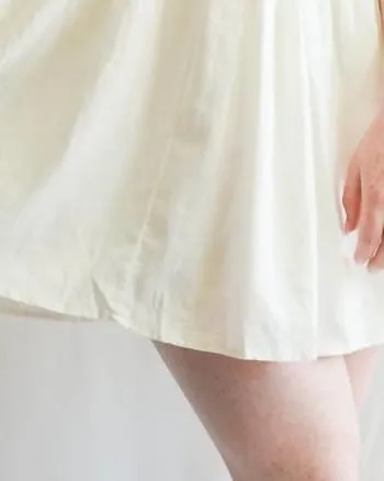 Linen Babydoll Dress In White | White