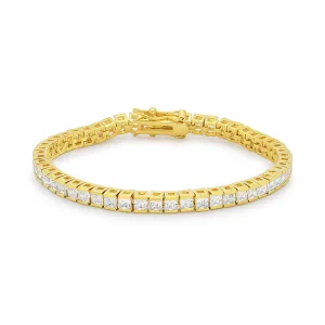 LOVCIA Jewelry Glamour Princess Cut 18k Gold Tennis Bracelet