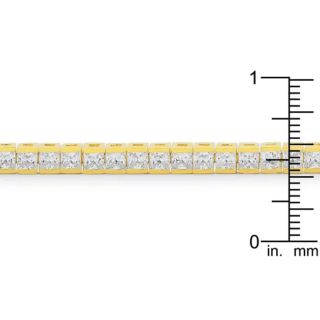 LOVCIA Jewelry Glamour Princess Cut 18k Gold Tennis Bracelet