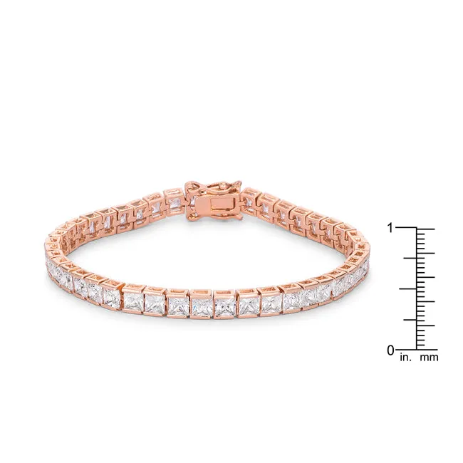 LOVCIA Jewelry Princess Cut 9.7Ct Rose Gold CZ Bracelet