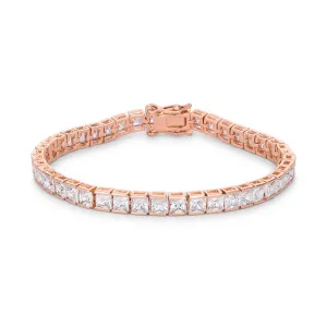 LOVCIA Jewelry Princess Cut 9.7Ct Rose Gold CZ Bracelet