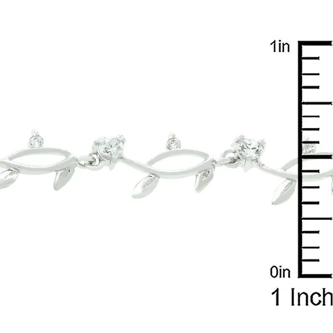 LOVCIA Vine Elegance Cubic Zirconia Rhodium Bracelet
