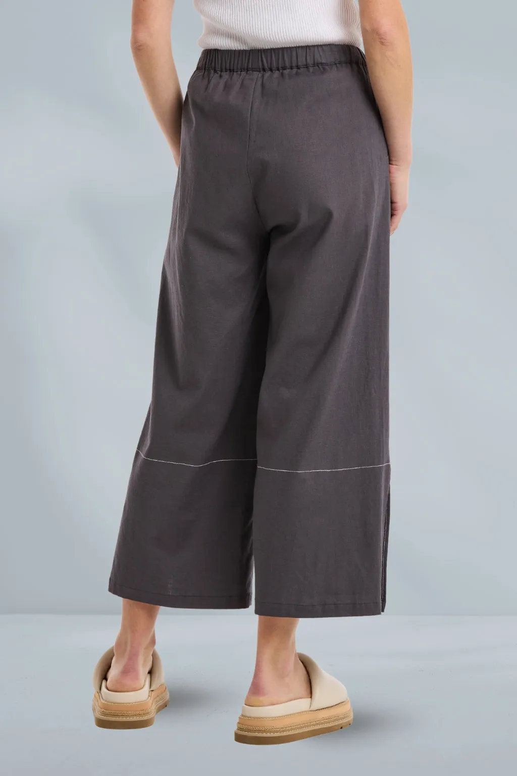 Marco Polo 3/4 Split Hem Pants Charcoal